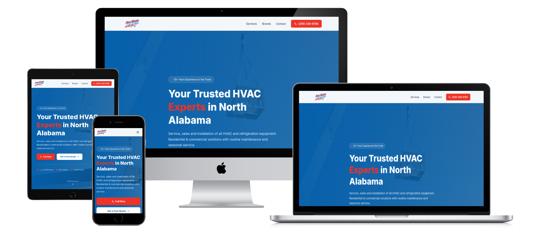 All-Star HVAC LLC website displayed across multiple devices