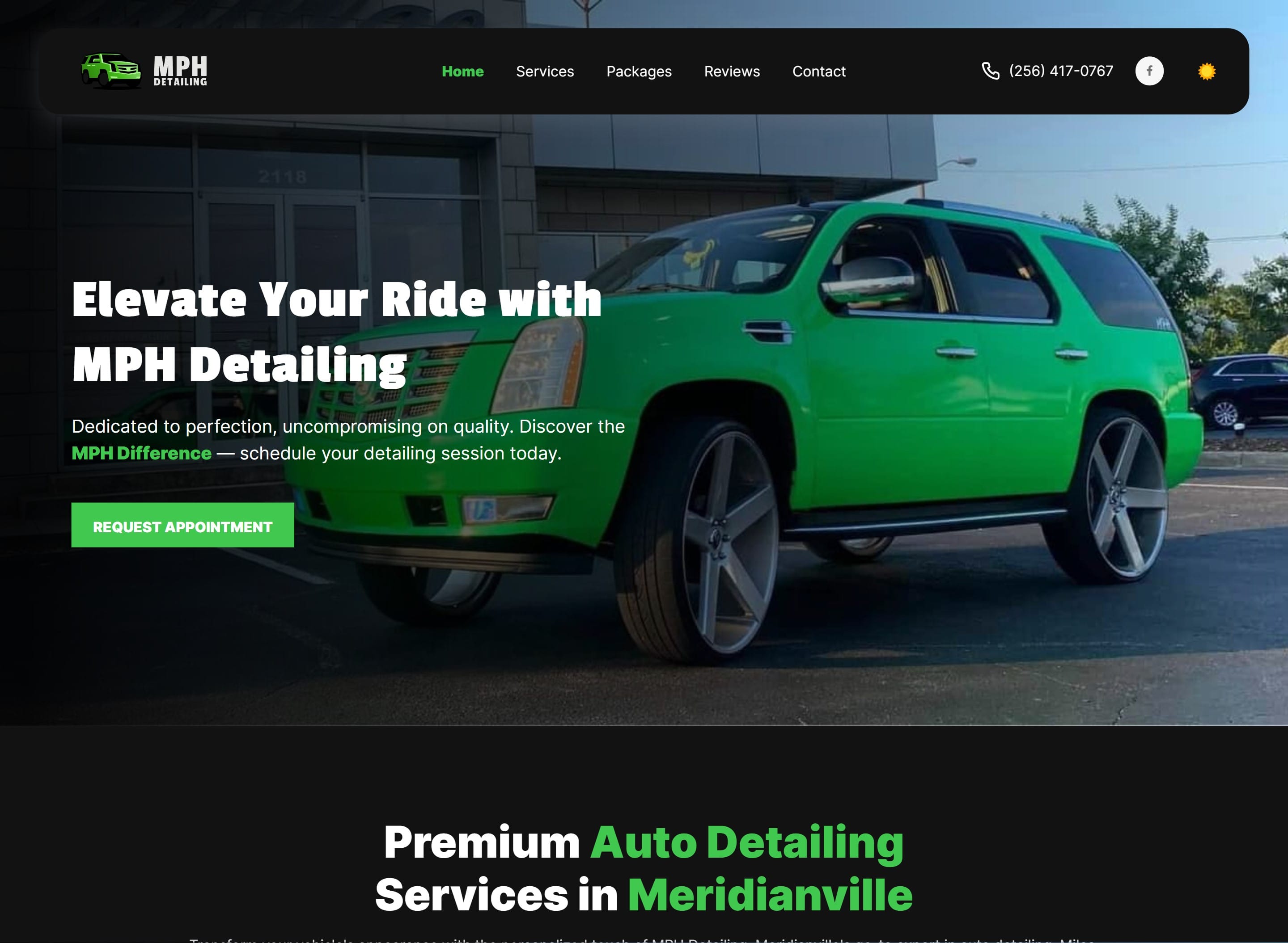 MPH Detailing premium auto detailing services website