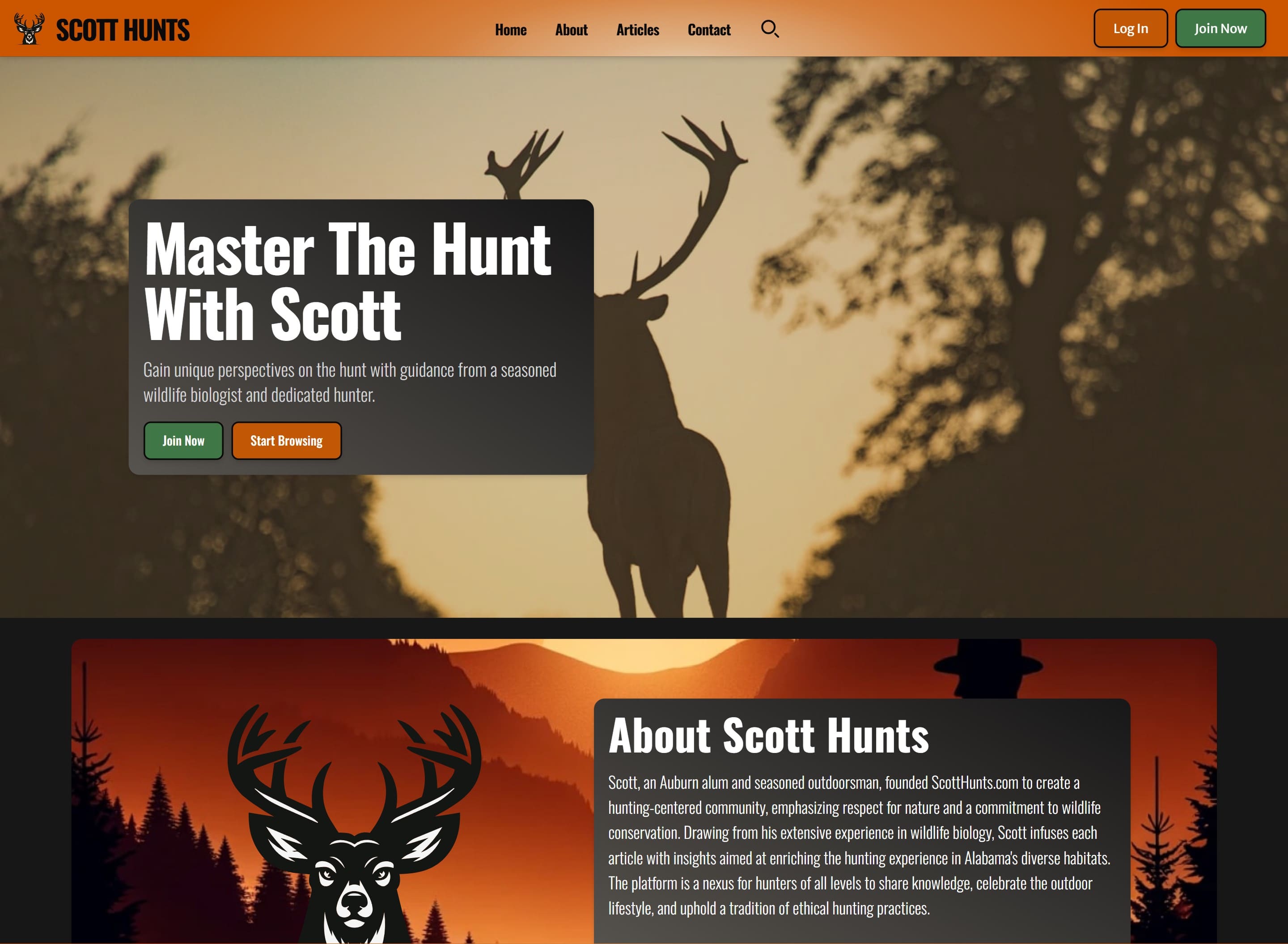 ScottHunts membership hunting community website
